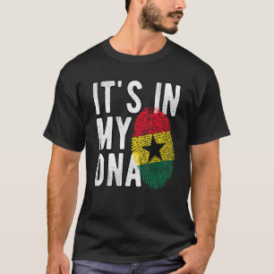 Lustigt i min DNA Ghana flagga Fingerprint T Shirt