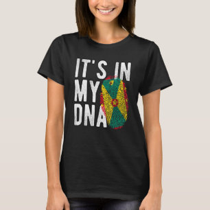 Lustigt i min DNA Grenada flagga Fingerprint T Shirt