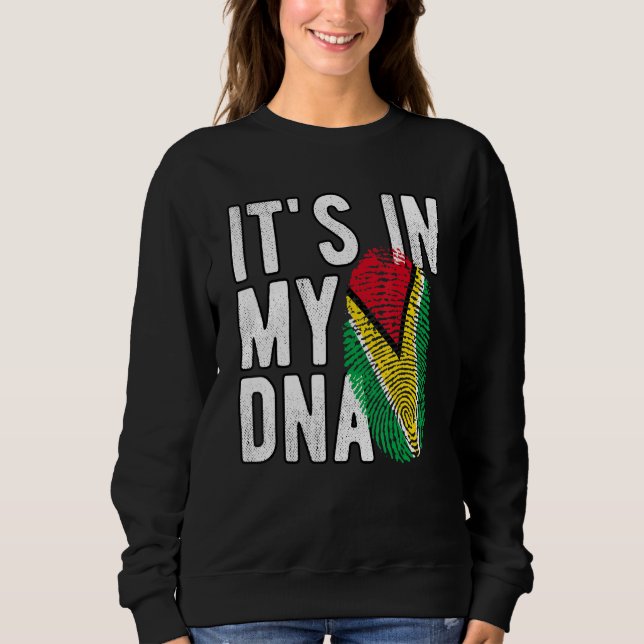Lustigt i min DNA Guyana flagga Fingerprint T Shirt (Framsida)