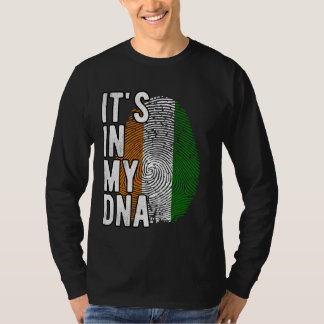 Lustigt i min DNA-kod Elfenbenskustens flagga Fing T Shirt