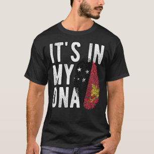 Lustigt i min DNA Papua Nya Guinea flagga Fingerp T Shirt