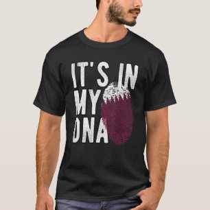 Lustigt i min DNA Qatar flagga Fingerprint T Shirt