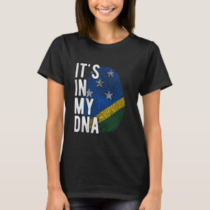 Lustigt i min DNA Solomon Islands flagga Fingerpr T Shirt