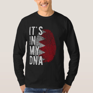 Lustigt i mitt DNA Bahrain flagga Fingerprint T Shirt