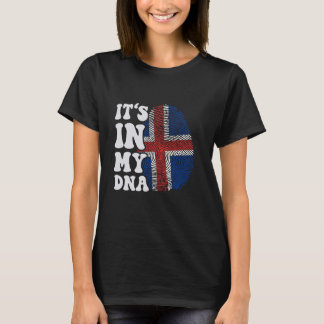 Lustigt i mitt DNA-Island flagga Fingerprint T Shirt