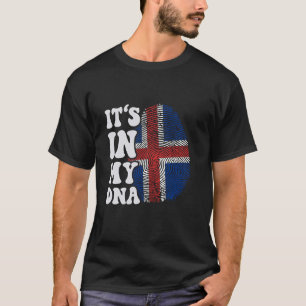 Lustigt i mitt DNA-Island flagga Fingerprint T Shirt