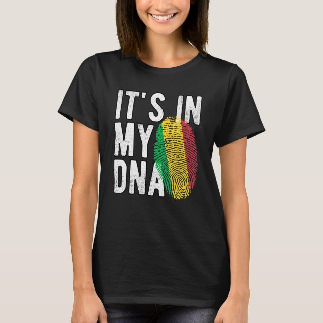 Lustigt i mitt DNA Mali flagga Fingerprint T Shirt (Framsida)