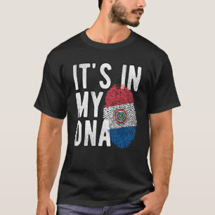 Lustigt i mitt DNA Paraguay flagga Fingerprint T Shirt