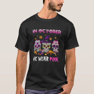 Lustigt i oktober Bära Rosa Sugar Skull Breast C T Shirt
