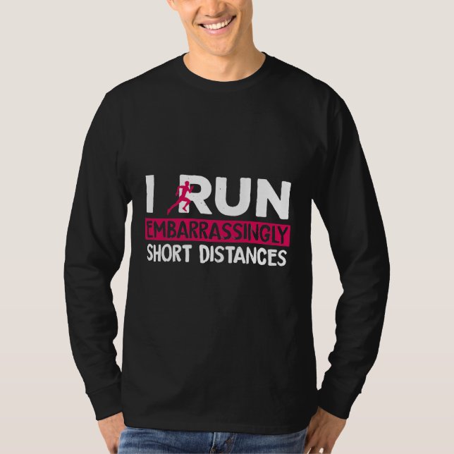 Lustigt i Springa Avstånd Kort Springer F T Shirt (Framsida)
