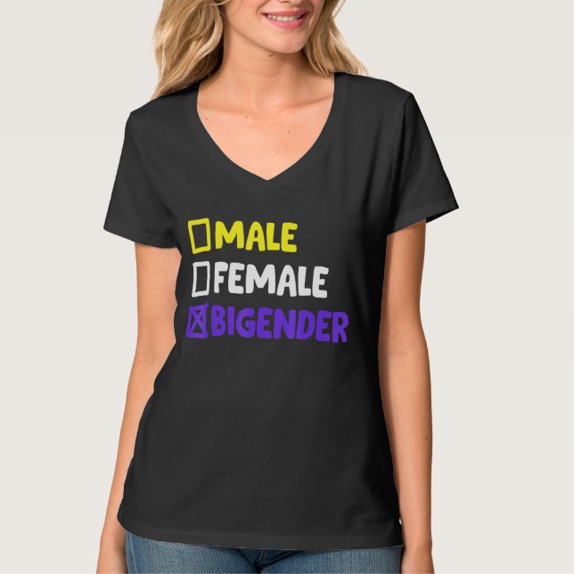 Lustigt icke-binärt och Bigender T Shirt (Framsida)