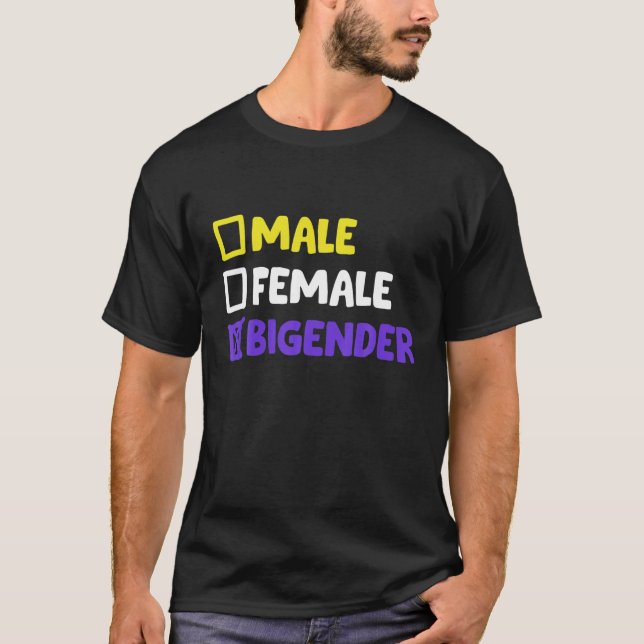 Lustigt icke-binärt och Bigender T Shirt (Framsida)