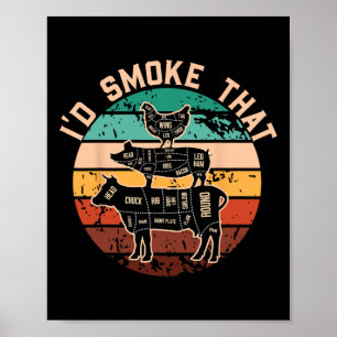 Lustigt ID-rök det där fina Barbecue Retro Grillin Poster