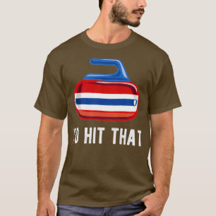Lustigt ID Slått att Curling Team sveper Sten T Shirt