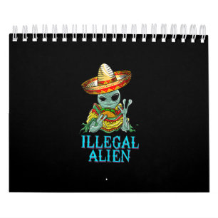 Lustigt illegalt utlänningslivsmedel (mexikanska kalender