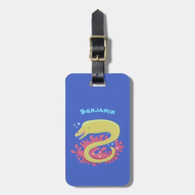 Lustigt illustration av gröntens tecknad bagagebricka (Vertikal Framsida)