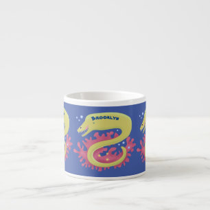 Lustigt illustration av gröntens tecknad espressomugg