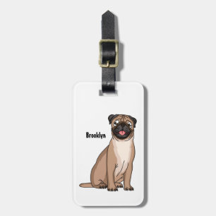 Lustigt illustration av hund tecknad i lycklig bagagebricka