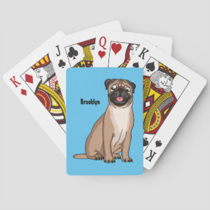 Lustigt illustration av hund tecknad i lycklig casinokort