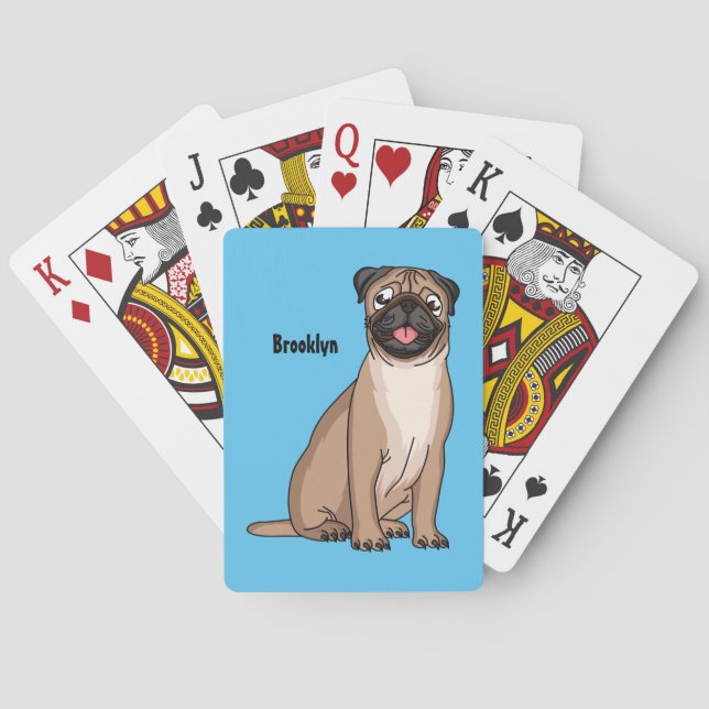Lustigt illustration av hund tecknad i lycklig casinokort (Baksidan)