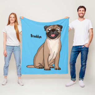 Lustigt illustration av hund tecknad i lycklig fleecefilt