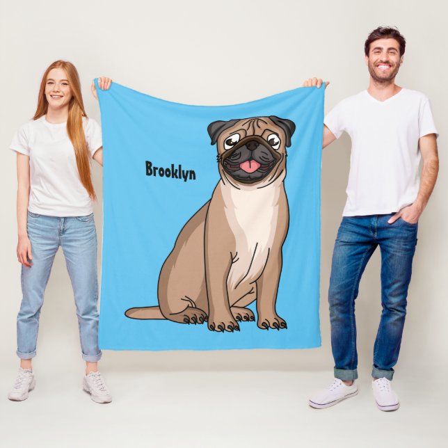 Lustigt illustration av hund tecknad i lycklig fleecefilt (På plats)