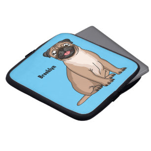 Lustigt illustration av hund tecknad i lycklig laptop fodral