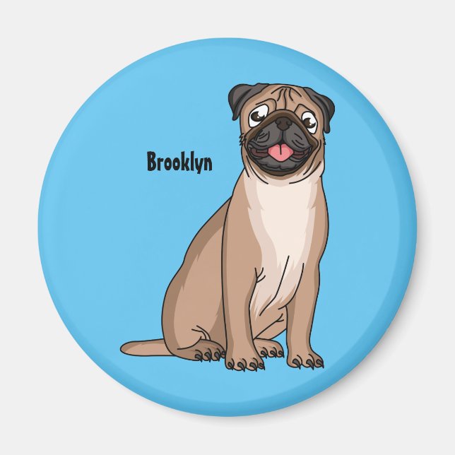 Lustigt illustration av hund tecknad i lycklig magnet (Framsidan)