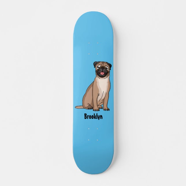 Lustigt illustration av hund tecknad i lycklig mini skateboard bräda 18,5 cm (Framsida)