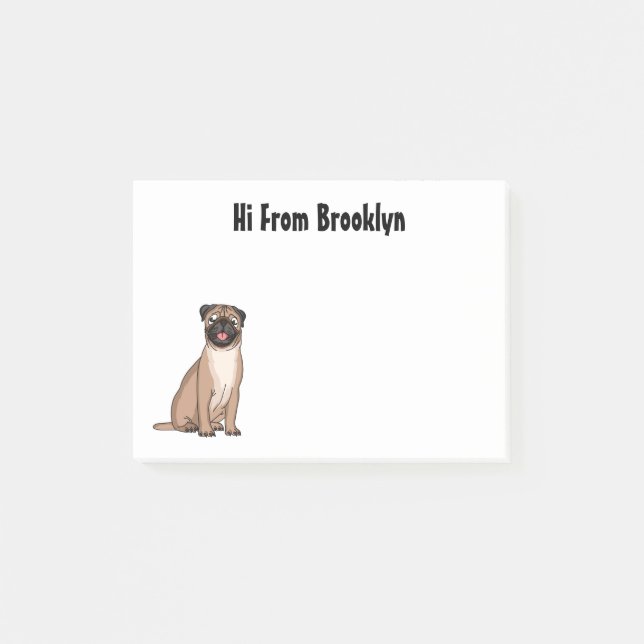 Lustigt illustration av hund tecknad i lycklig post-it block (Framsida)