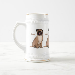 Lustigt illustration av hund tecknad i lycklig sejdel