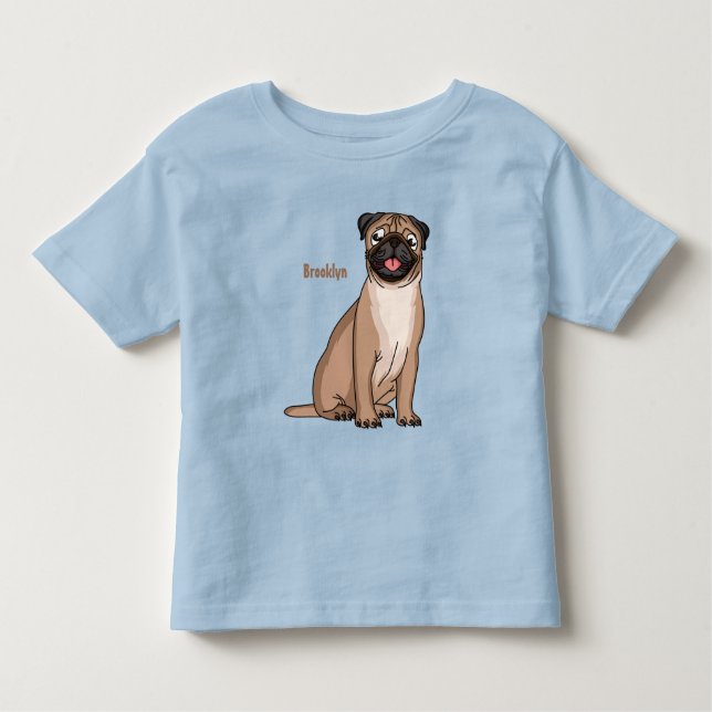 Lustigt illustration av hund tecknad i lycklig t shirt (Framsida)
