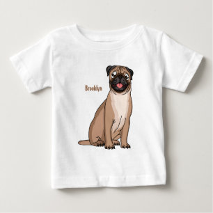 Lustigt illustration av hund tecknad i lycklig t shirt