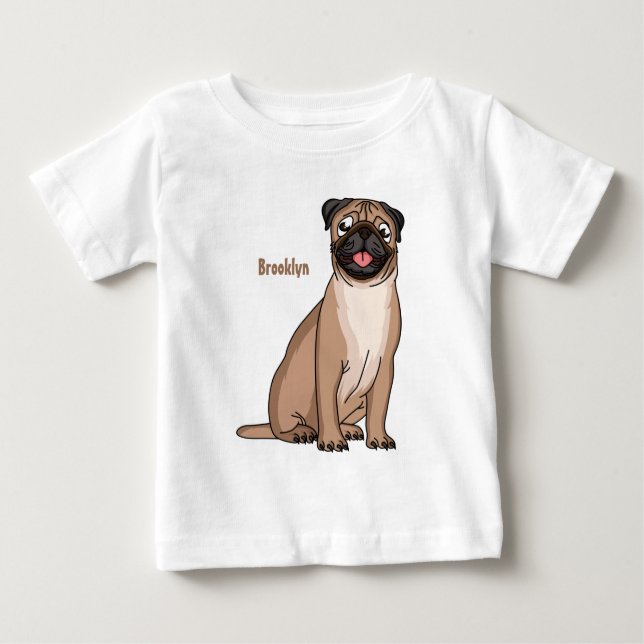 Lustigt illustration av hund tecknad i lycklig t shirt (Framsida)