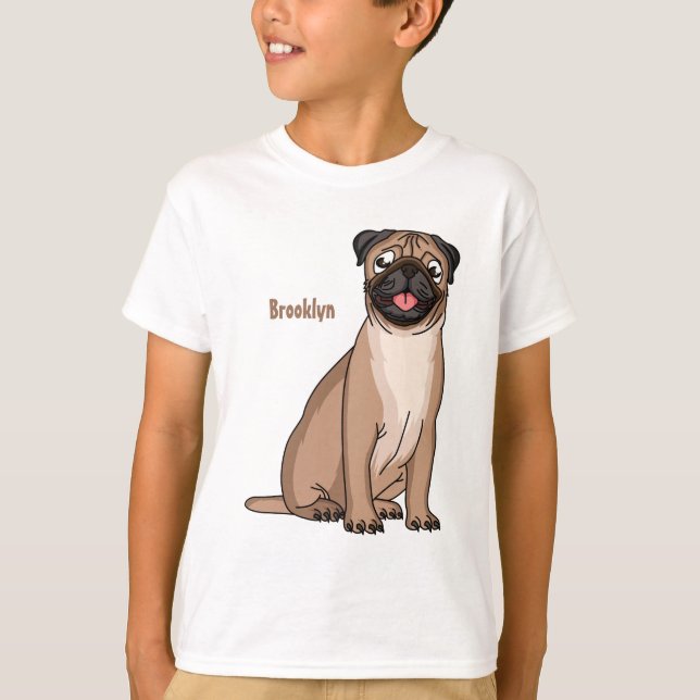 Lustigt illustration av hund tecknad i lycklig t shirt (Framsida)