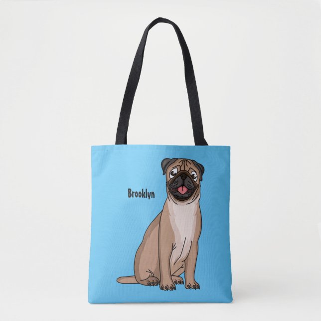 Lustigt illustration av hund tecknad i lycklig tygkasse (Framsida)