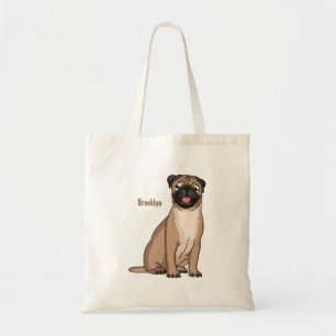 Lustigt illustration av hund tecknad i lycklig tygkasse