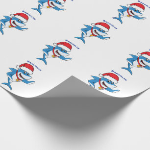 Lustigt illustration av julhajens tecknad presentpapper