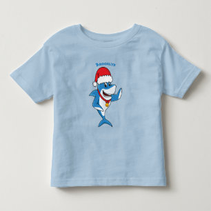 Lustigt illustration av julhajens tecknad t shirt