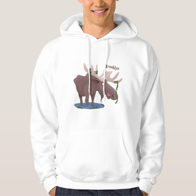 Lustigt illustration av lycklig-tecknaden hoodie (Framsida)