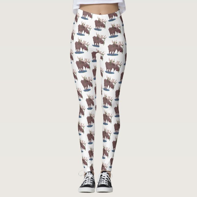 Lustigt illustration av lycklig-tecknaden leggings (Framsida)