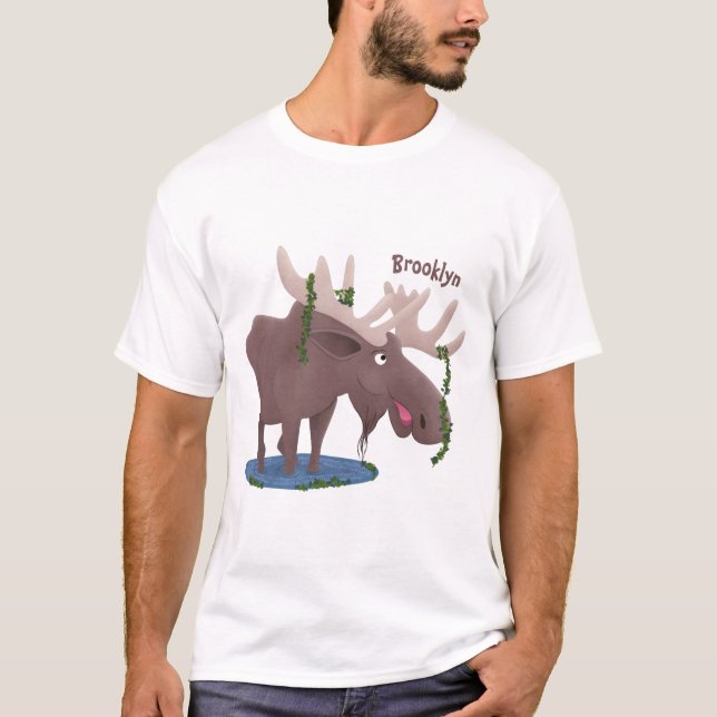 Lustigt illustration av lycklig-tecknaden t shirt (Framsida)