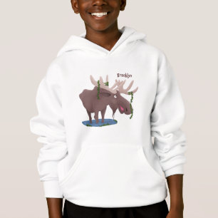 Lustigt illustration av lycklig-tecknaden t shirt