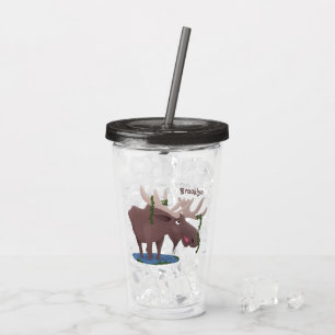 Lustigt illustration av lycklig-tecknaden take away mugg