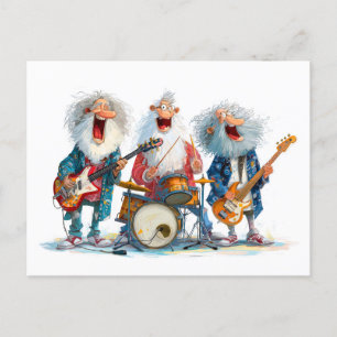 Lustigt illustration av sensorer som leker rock mu helg vykort