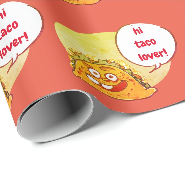Lustigt illustration av taco tecknad stil presentpapper (Rullad Hörn)