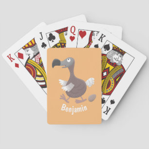 Lustigt illustration av tecknad av fågel casinokort