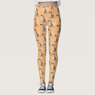 Lustigt illustration av tecknad av fågel leggings