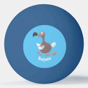 Lustigt illustration av tecknad av fågel pingisboll