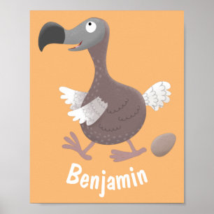Lustigt illustration av tecknad av fågel poster